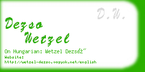 dezso wetzel business card